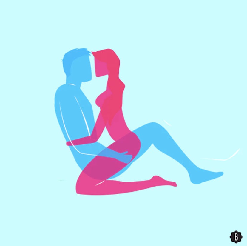 shower sex position: person on top