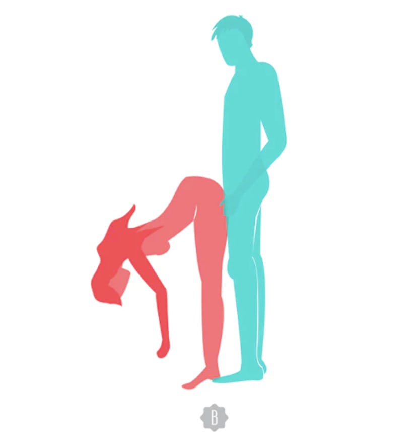 shower sex position: standing doggy style
