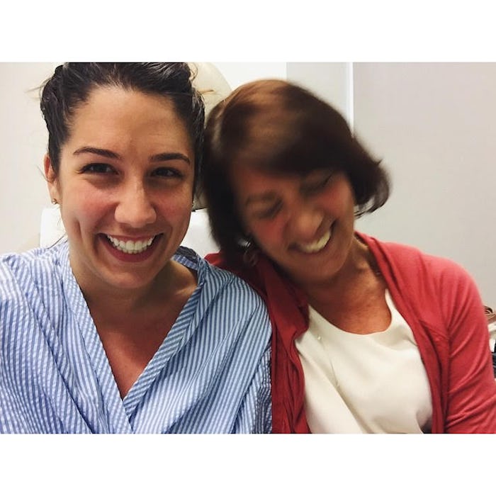 A woman in her 20s and her friend at a doctor's appointment for freezing eggs