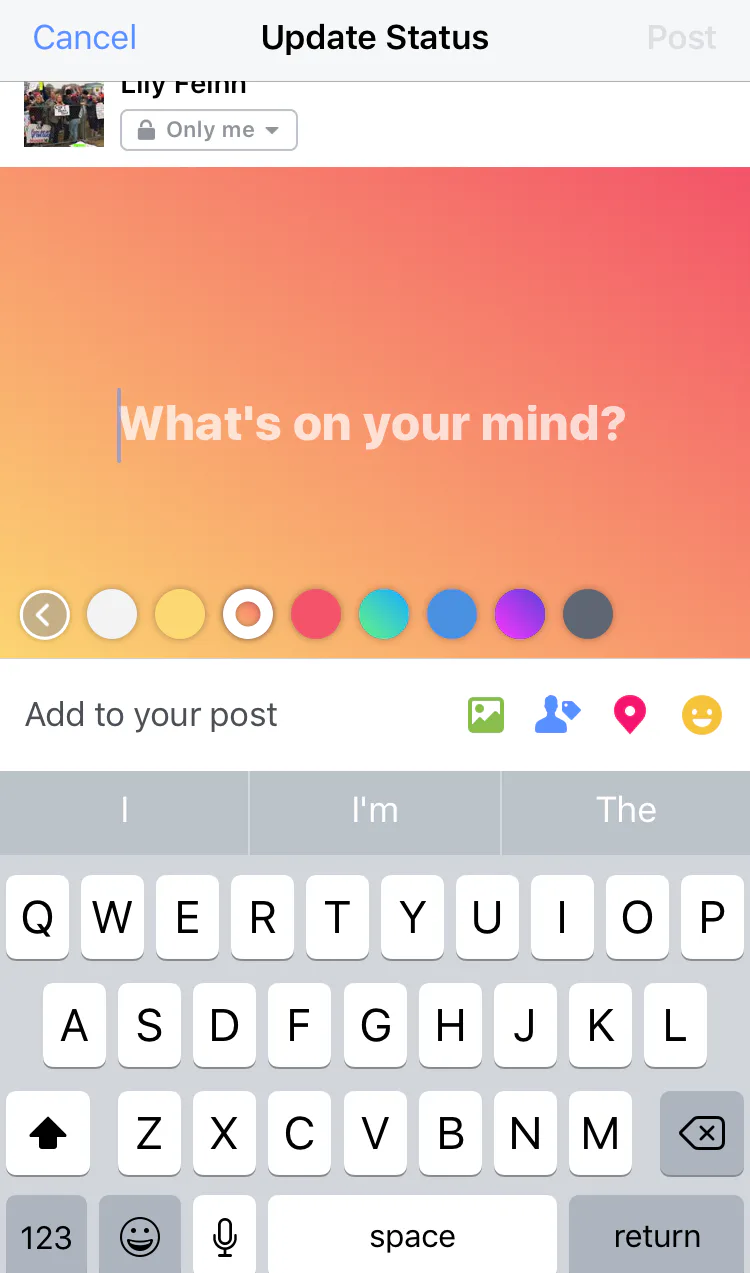 How To Make Your Facebook Status Colorful On iPhone & Up Your iOS ...
