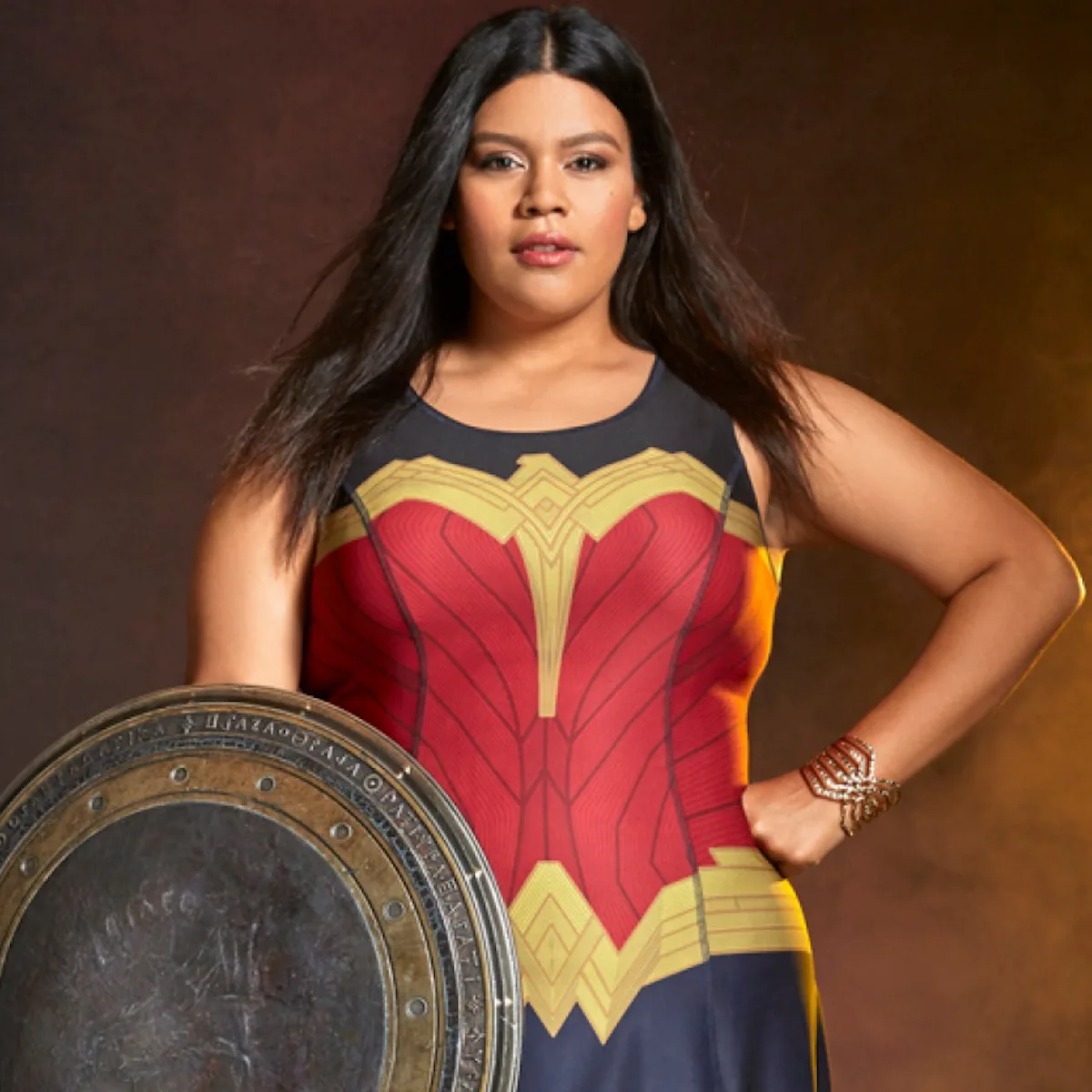 her universe wonder woman reversible skater dress DC Comics Wonder Woman Vintage Print Skater Dress