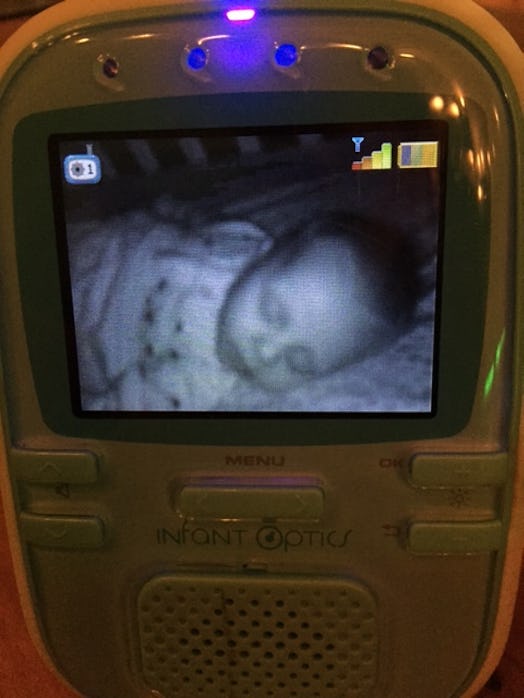 Monitor showing the baby is sleeping