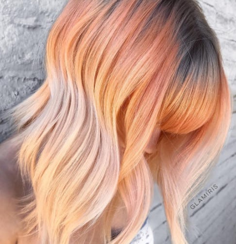 Golden Peach Is Pastel Pink Hair Colour Trend For Fall