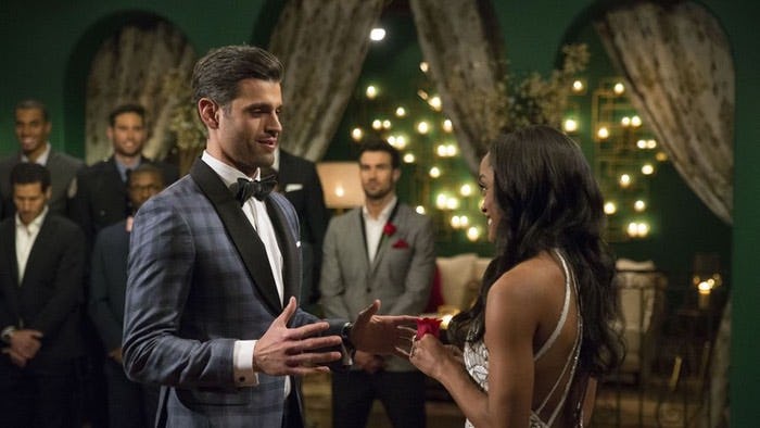 Peter J Krause and Rachel Lindsay in "The Bachelorette"