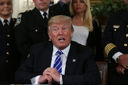 Donald Trump at a press conference talking about the London Bridge attack