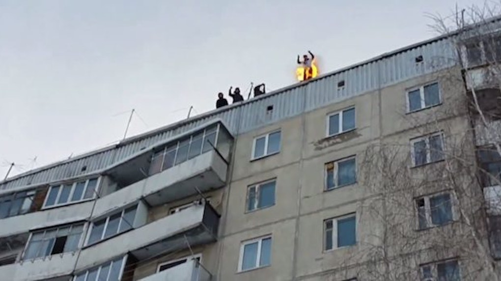 Russian Teen Sets Himself On Fire And Jumps 9 Stories Into The