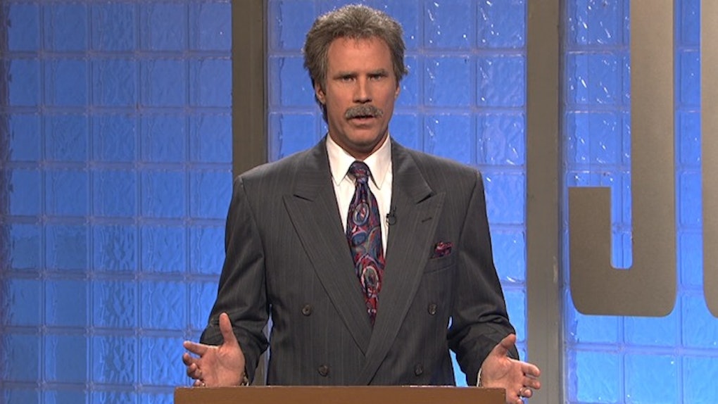 Alex Trebek Faces Off Against Celebrity Jeopardy! All-Stars Will Ferrell Did His Best Trebek Ever For 'SNL 40' 'Celebrity Jeopardy'