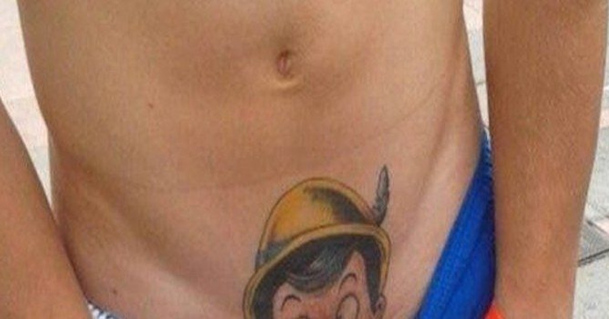 Idiot Gets Banned From Airline After Showing His Pinocchio Penis Tattoo.