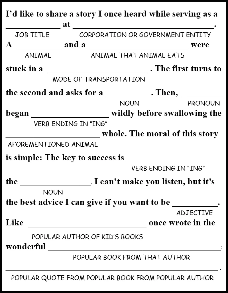 Proof That Every Graduation Commencement Speech Is Basically Mad Libs