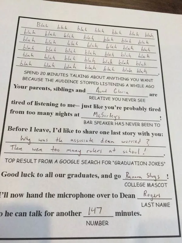 Proof That Every Graduation Commencement Speech Is Basically Mad Libs