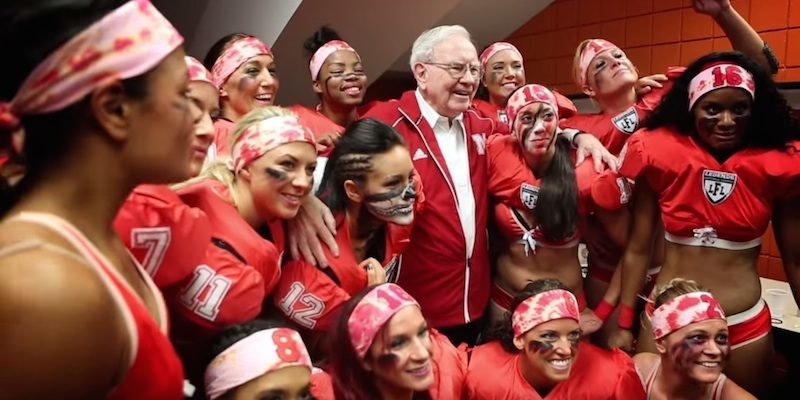 Warren Buffett Delivers A Pre Game Speech To A Lingerie Football