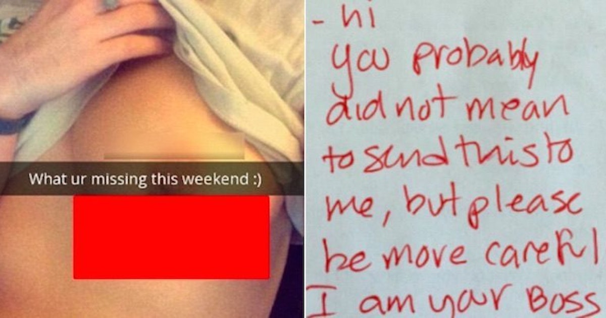 Woman Accidentally Sends Nude Snapchat To Her Boss Instead Of Her BF (Photo...