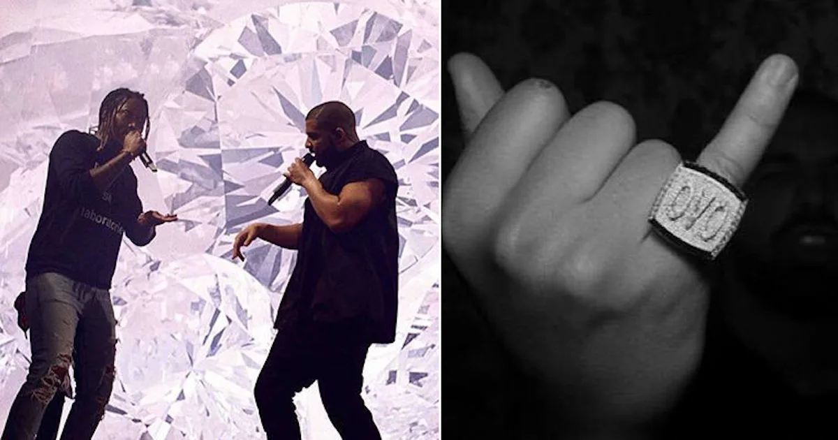 Future Rings Rapper Future Gave His BFF Drake A Diamond Pinky Ring And It's Absurdly Large
