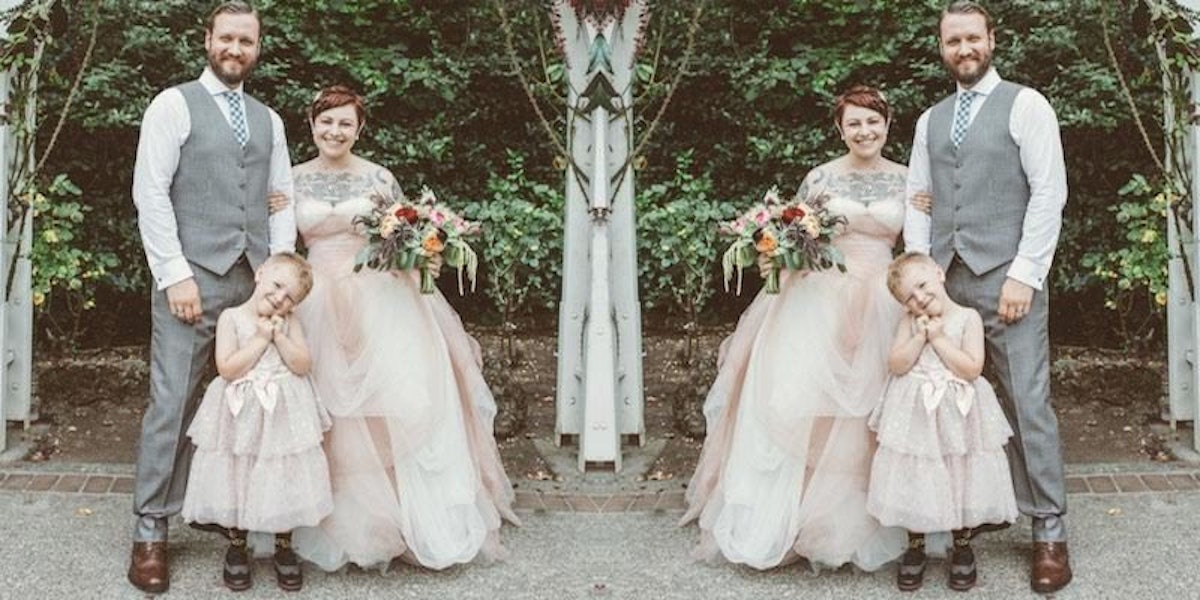 This Bride And Her Son Awesomely Wore Matching Pink Fluffy Dresses To