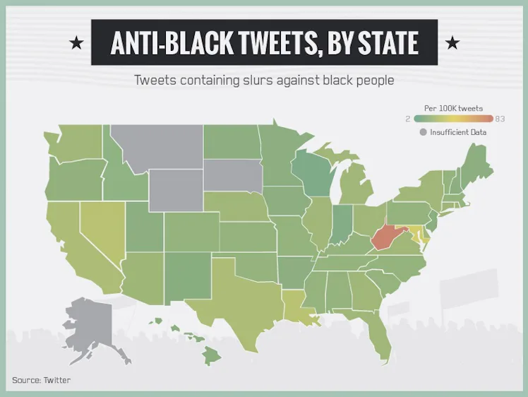 State Racism Index Here Are The Most And Least Racist States, According To Twitter