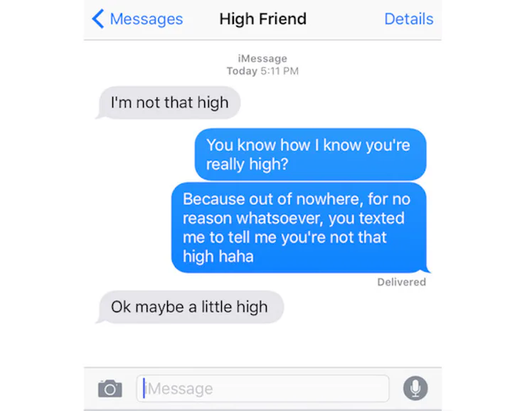 High Texting That's The Weed Talking: 10 Signs Your Friend Is Texting You While High