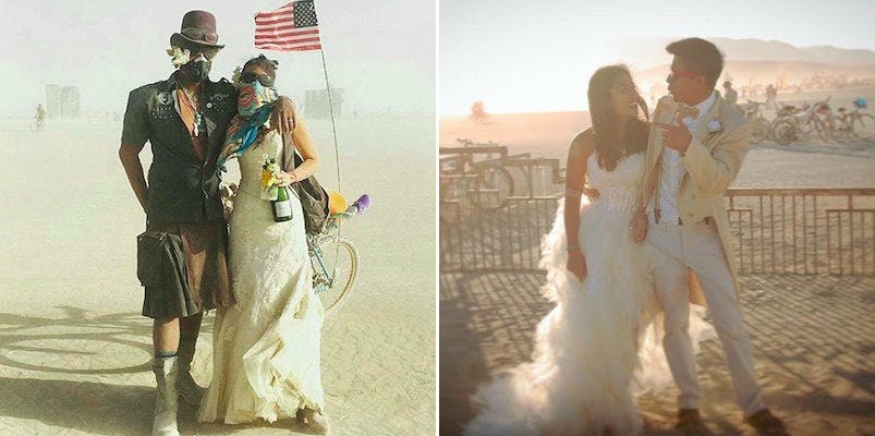 These Burning Man 'Brides' Are All The Style Inspo Your Boho Wedding Needs