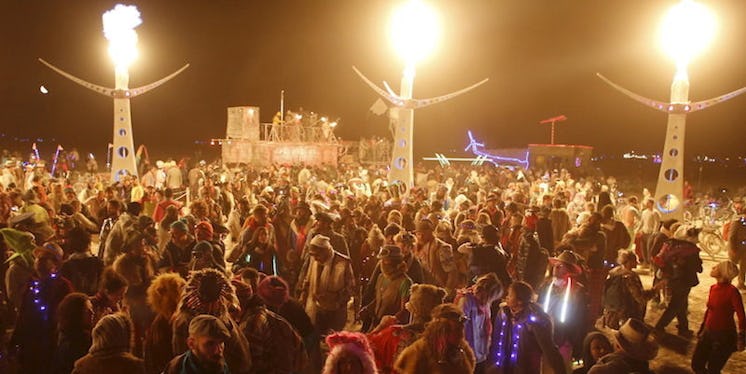 A massive crowd at the Burning Man festival