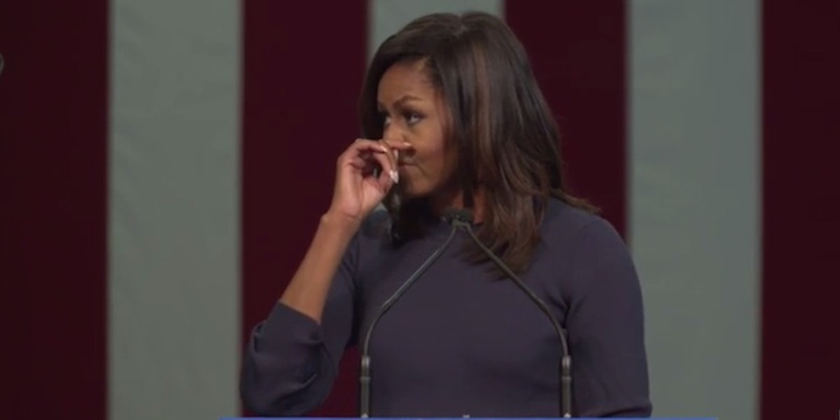 Michelle Obama Tears Up Speaking On Trump Pussy Convo This Is Not