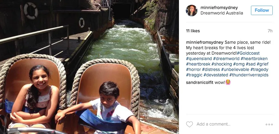 People Posting Pics Of Thunder River Rapids Ride At Dreamworld