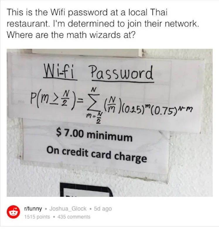 Restaurant's Math Problem Is Only Way To Get On Its WiFi