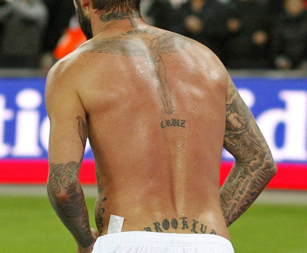 david beckham tattoos  Soccer player David Beckham with mad  Flickr