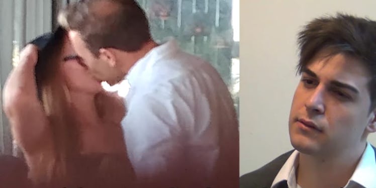 Guy catches his girlfriend cheating on camera.