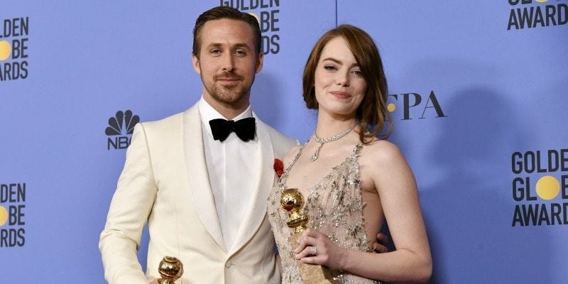 Twitter Wants Emma Stone And Ryan Gosling Together IRL   Ryan Gosling Emma Stone Golden Globes 