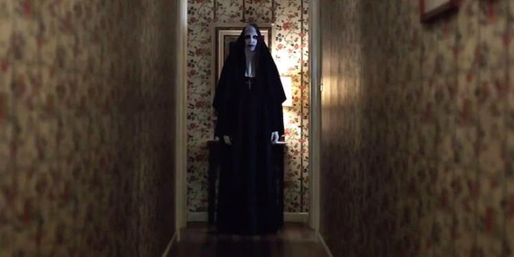 A scary face in a hallway
