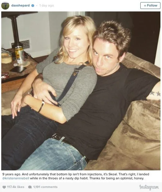 Dax Shepard Shares Throwback Picture With Kristen Bell