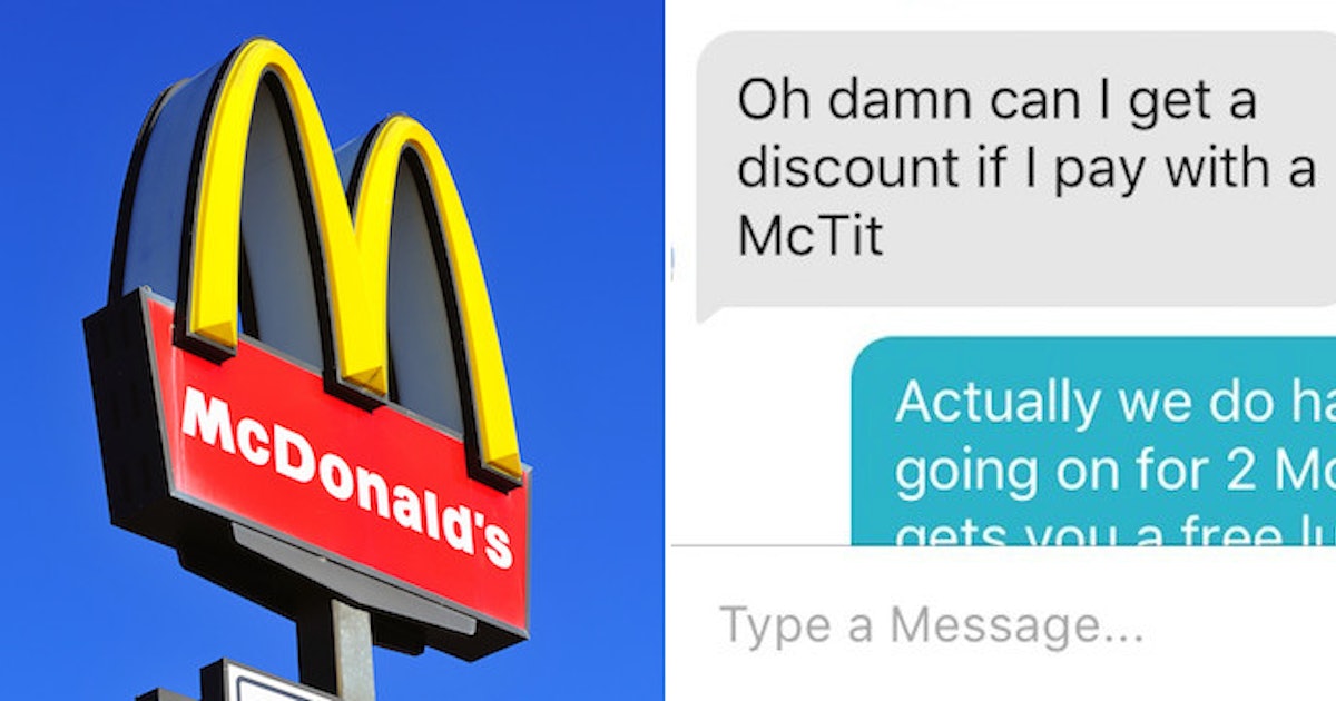 McDonald's Worker Posts Funny Puns Tinder Girl Used To Flirt