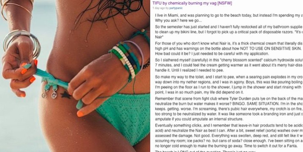 Girl's Reddit Story About Burning Vagina Using Nair Goes Viral