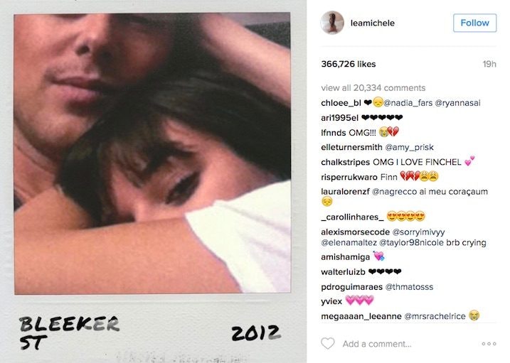 Lea Michele Posts Photo With Late Boyfriend Cory Monteith