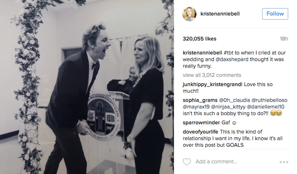 Kristen Bell Shared Pic Of Her Wedding To Dax Shepard