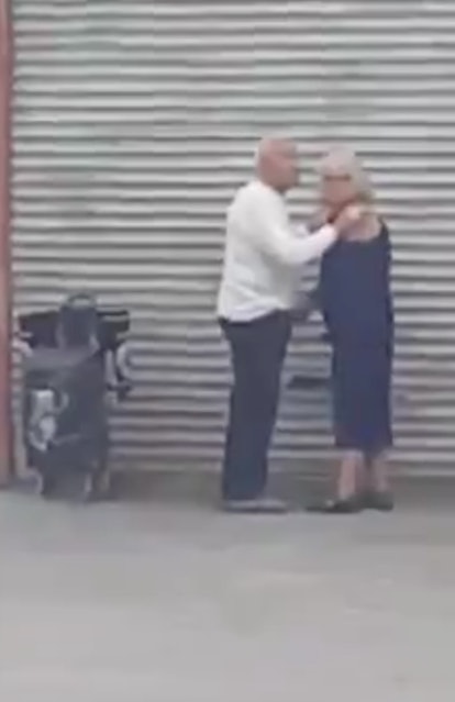 Elderly Man Gets Blowjob In Public From Elderly Woman