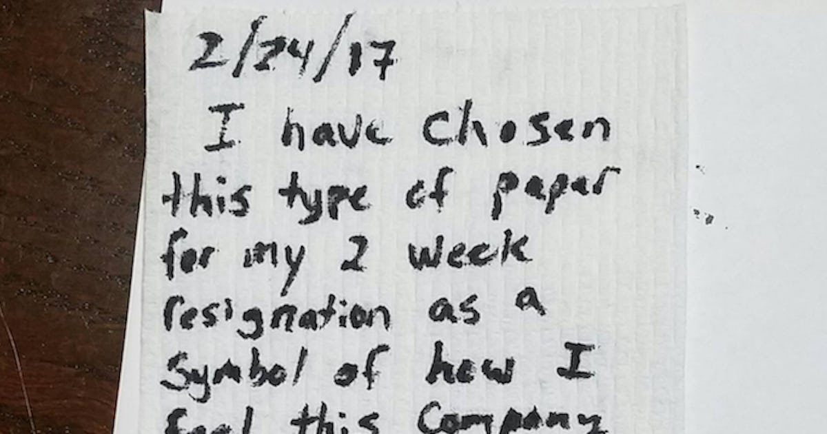 Employee Quits Job With Epic Toilet Paper Resignation Letter Employee Quits Job With Epic Toilet Paper Resignation Letter