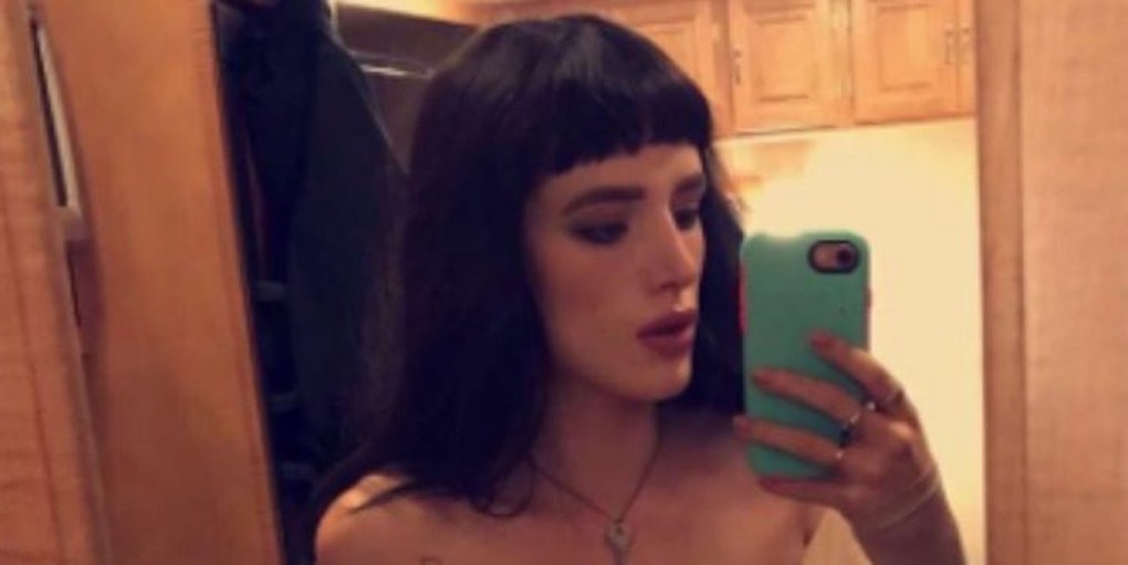 Bella Thorne Snapchats Nipple Piercing In See Through Shirt