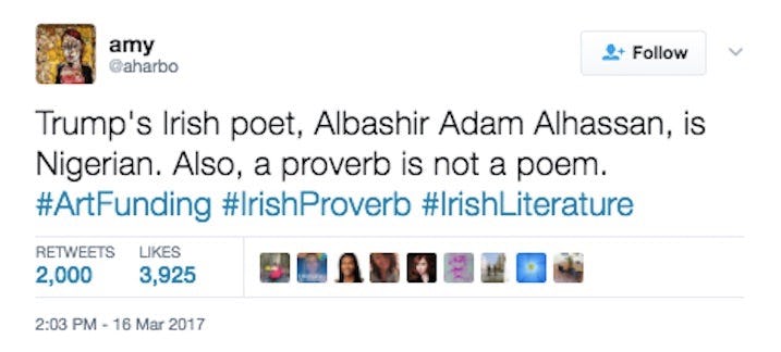 Trump Read An Irish Proverb, Except It Was A Nigerian Poem