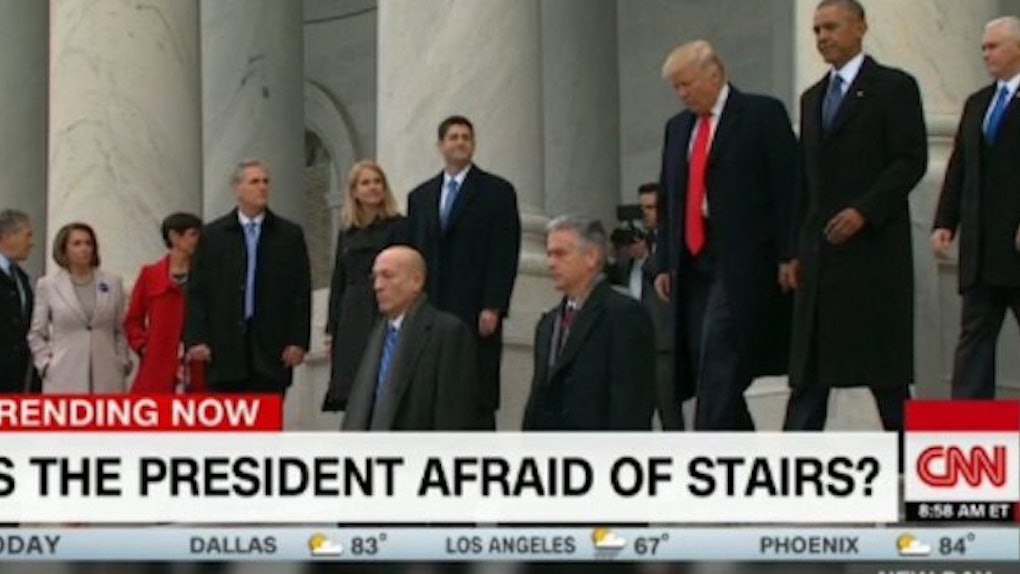 Internet Roasts Cnn For Segment On Trump And Stairs
