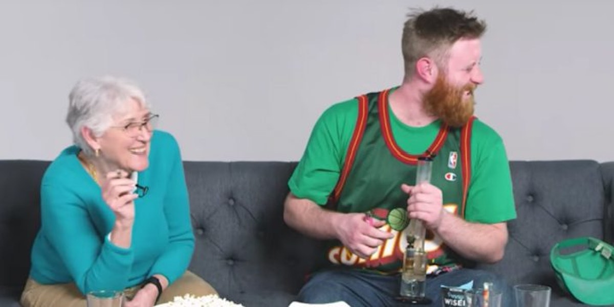 Grandma Smokes Weed For The First Time With Grandson 