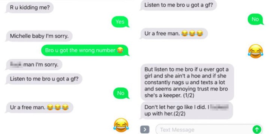 Guys Wrong Number Text After Breakup Goes Viral