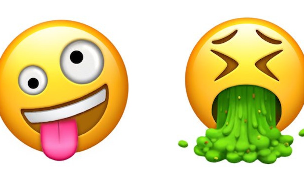 New Apple Puking Emoji Detail Has Red & Green Chunks