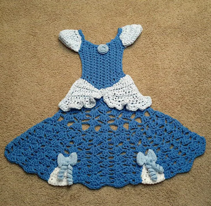 open lace back dress Fairy Tale Princess Dress Blanket: Crochet Pattern main image 1