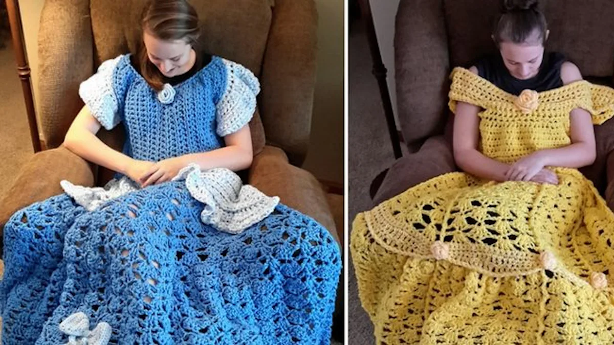 princess dress blanket crochet pattern free Princess Dress Blanket {Free Pattern!}