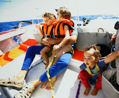 James Burwick sailing with kids