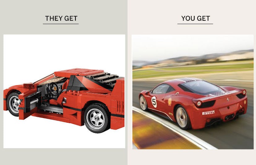 A  LEGO Ferrari F40 and the Ferrari 458 Italia Extreme Experience