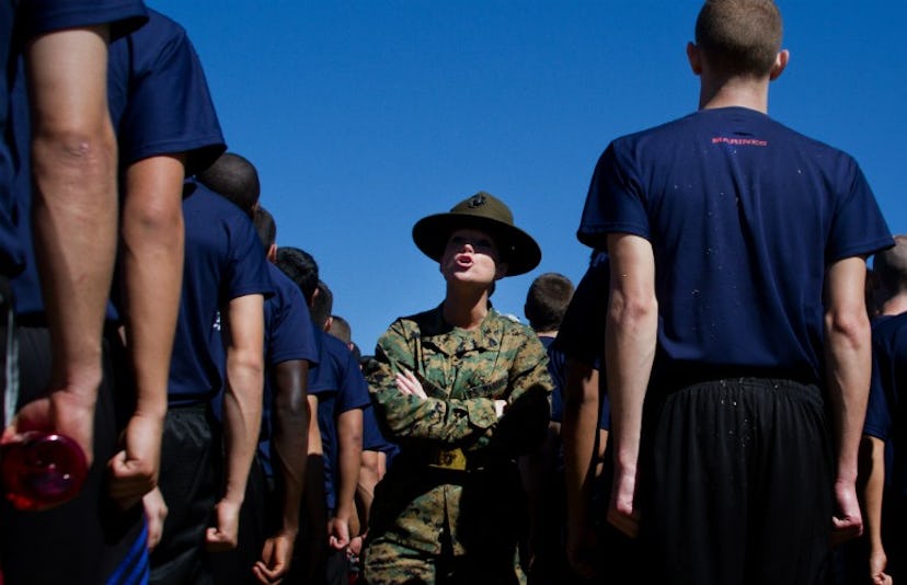 Drill Instructor and New Recruits