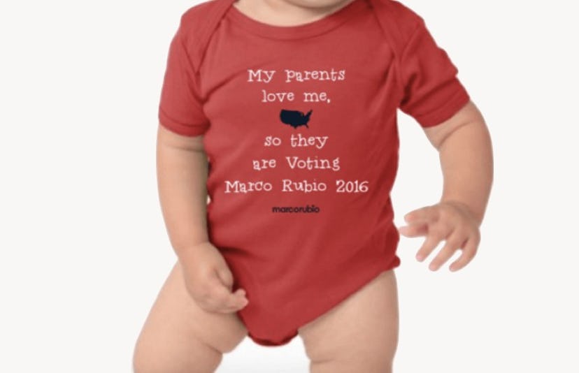Marco Rubio "My Parents Love Me" Onesie -- political gear for babies