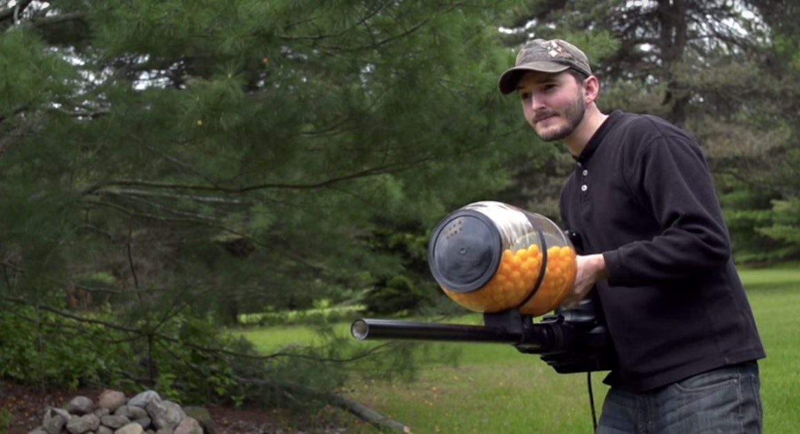 If You're Not Pelting Your Kids With This Cheese Ball Machine Gun You're Parenting Wrong