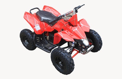 Red kid-sized Go-Bowen Electric Sahara ATV